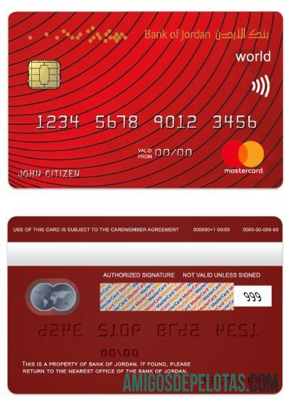 Jordan Bank Of Jordan World Mastercard real example